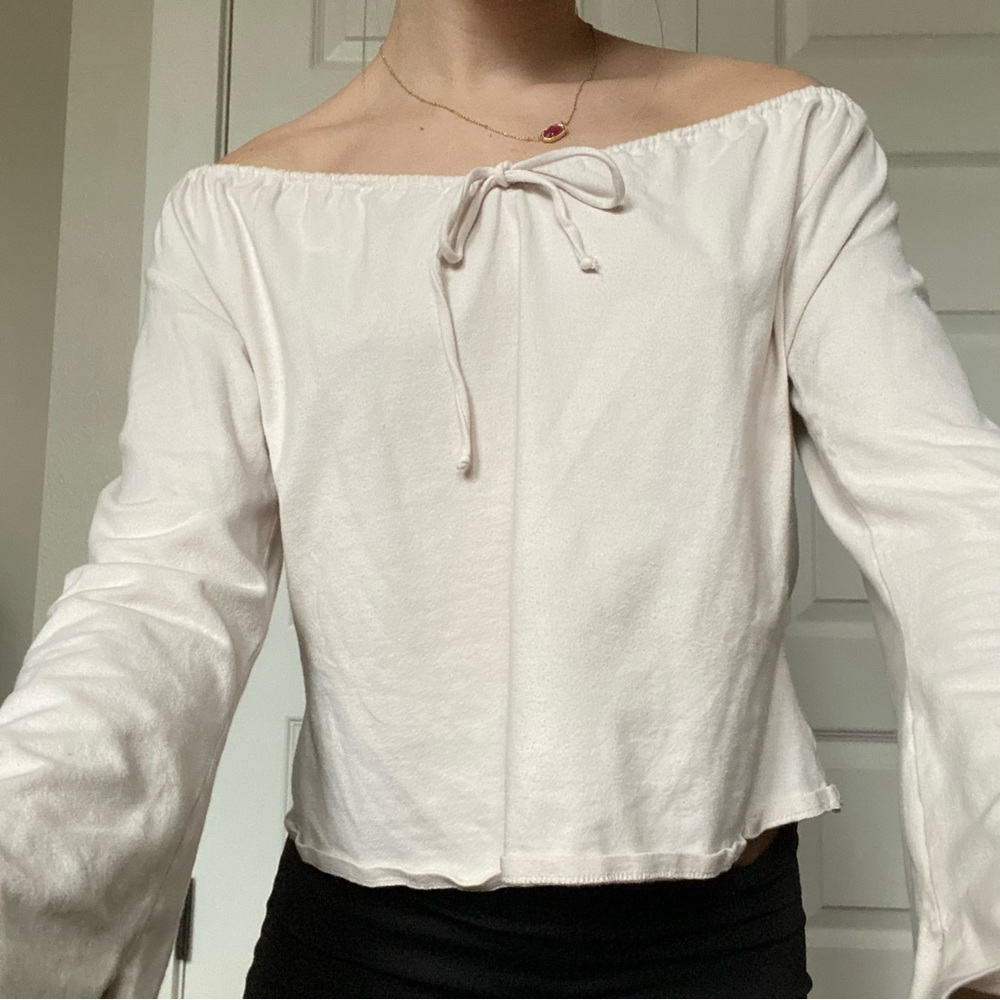 Cream Long Sleeve Blouse